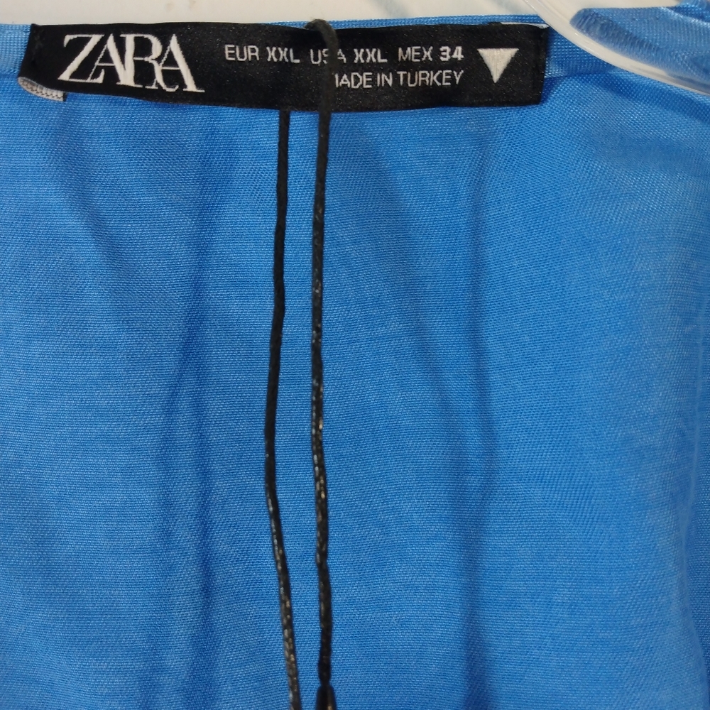 ZARA light blue flowy tied dress TRF Size XXXL - Picture 8 of 12